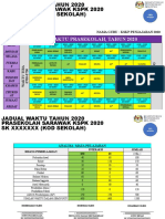Jadual Waktu Sarawak KSPK Penjajaran Tahun 2020