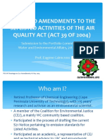 Proposed Amendments To The S21 Listed Activities of The Air Quality Act (Act 39 of 2004)