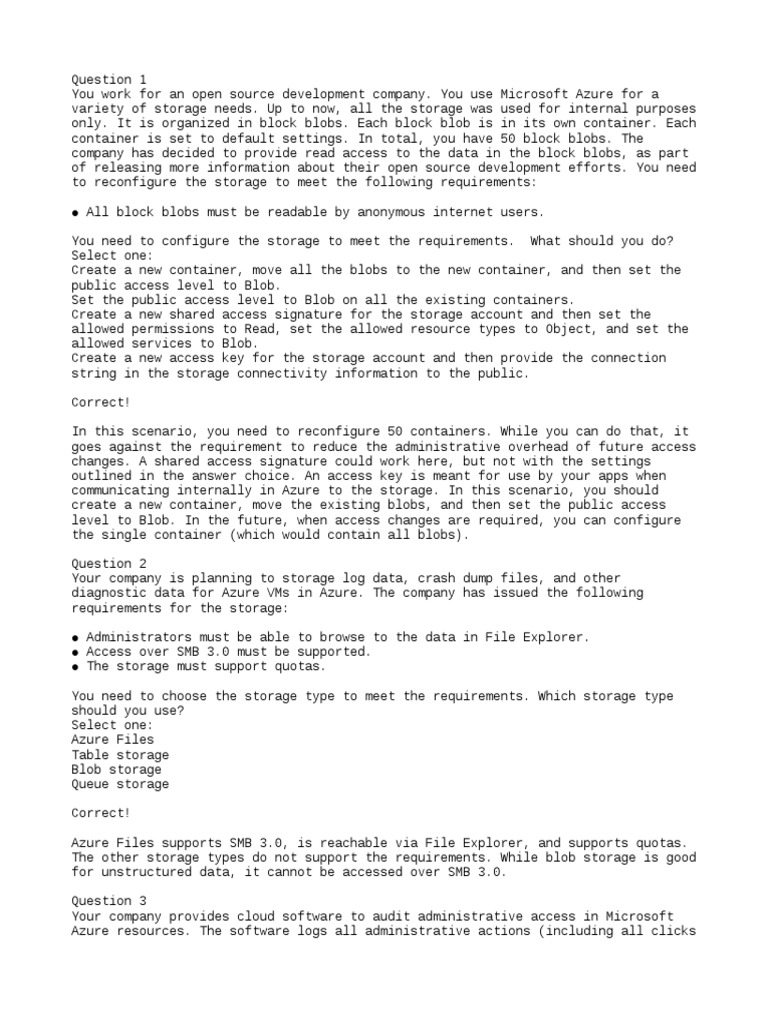 Module 07 Manage Azure Storage PDF Microsoft Azure Computer File