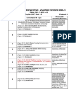 Weekly Syllabi Breakdown: Academic Session 2020-21: English: Class - Iii