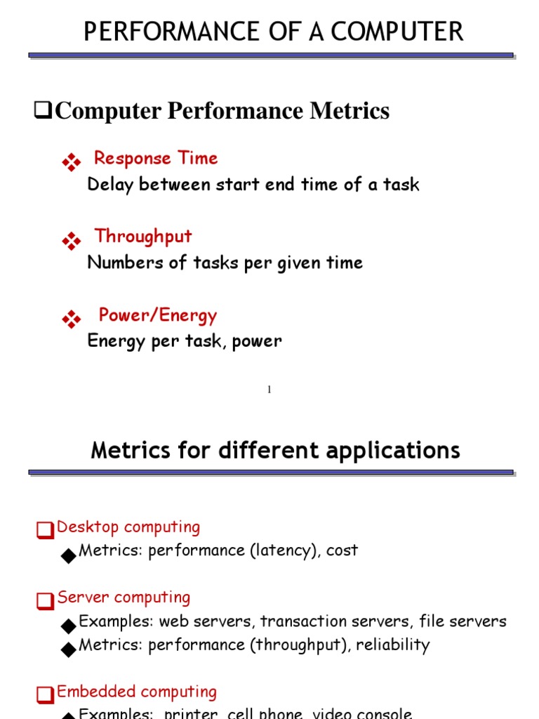 Computer Performance Metrics Overview | PDF | Central Processing Unit ...