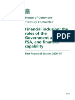 Financial Inclusion: The Roles of The Government and The FSA, and Financial Capability