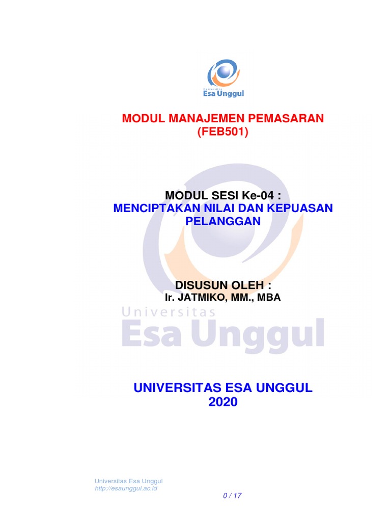 D Modul Mp4 Menciptakan Nilai Dan Kepuasan Pelanggan Pdf