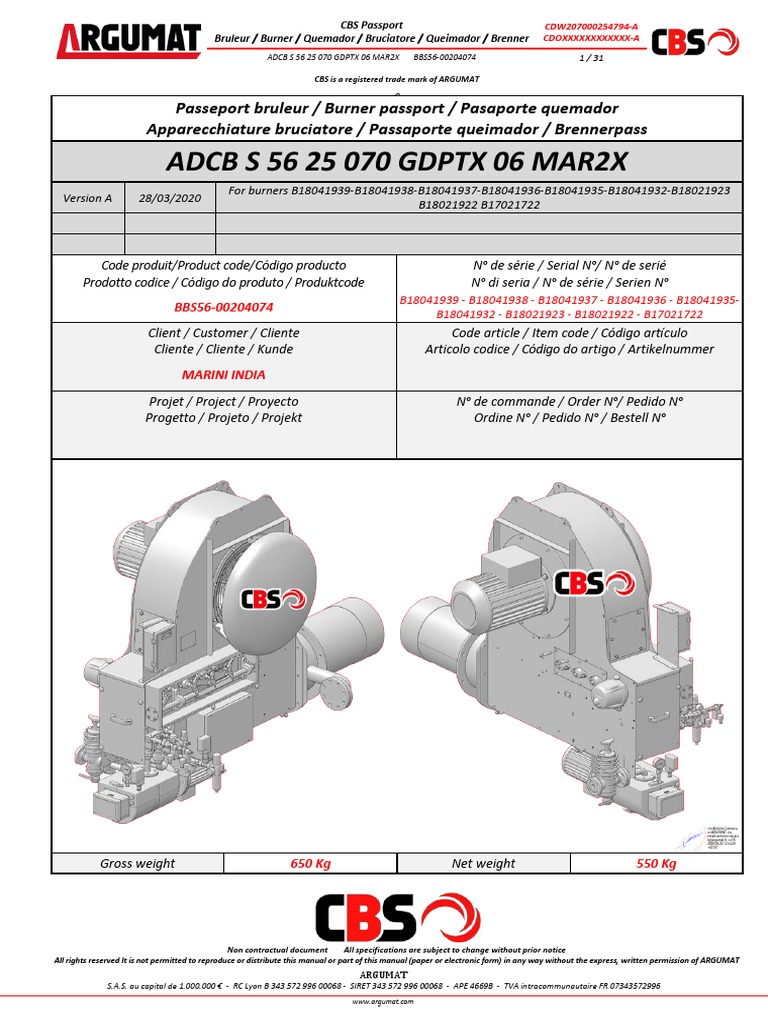 Brûleur Fioul M 100 / M 200