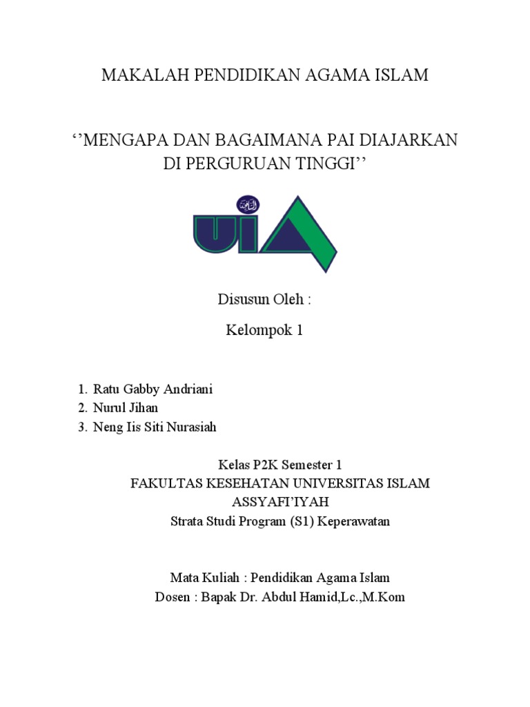 Mengapa Dan Bagaimana Pai Diajarkan Di Perguruan Tinggi | PDF