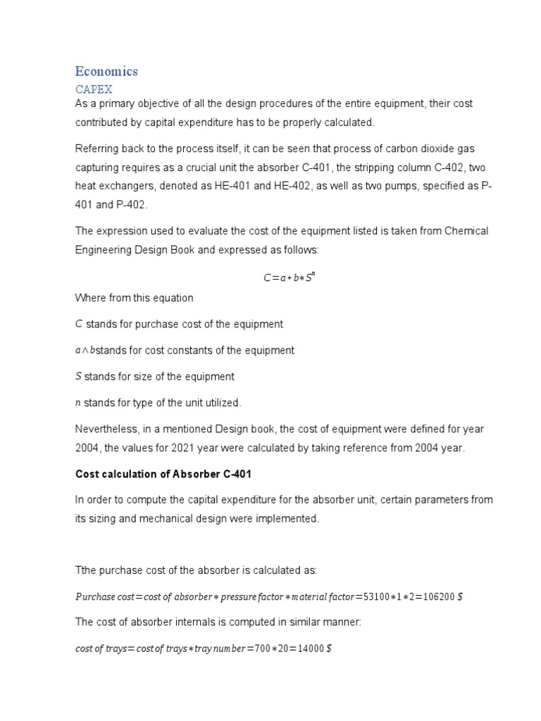 Calculating CAPEX for a CO2 Capture System | PDF | Capital Expenditure ...