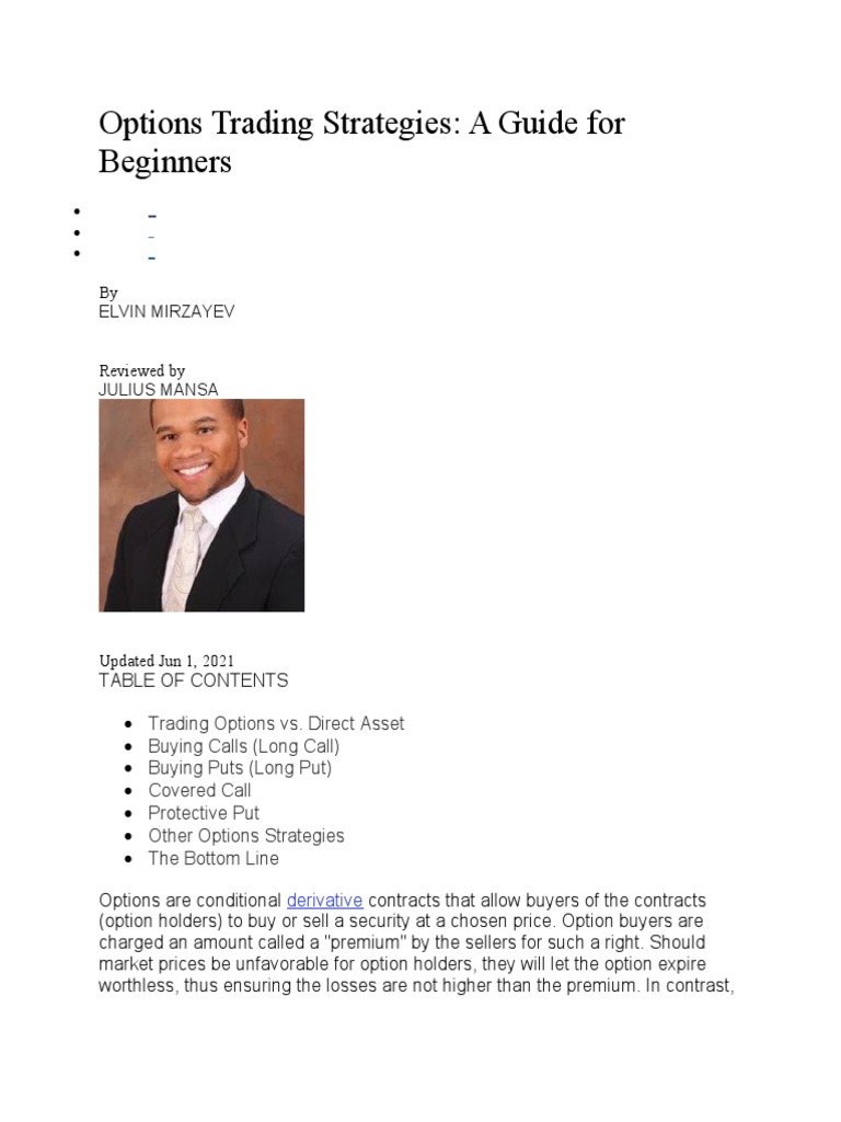 Beginner's Guide to Options Strategies | PDF | Put Option | Option ...