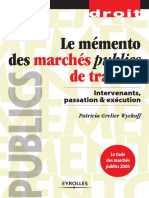 Le Memento Des Marches Publics de Travaux Intervenants Passation Et Execution