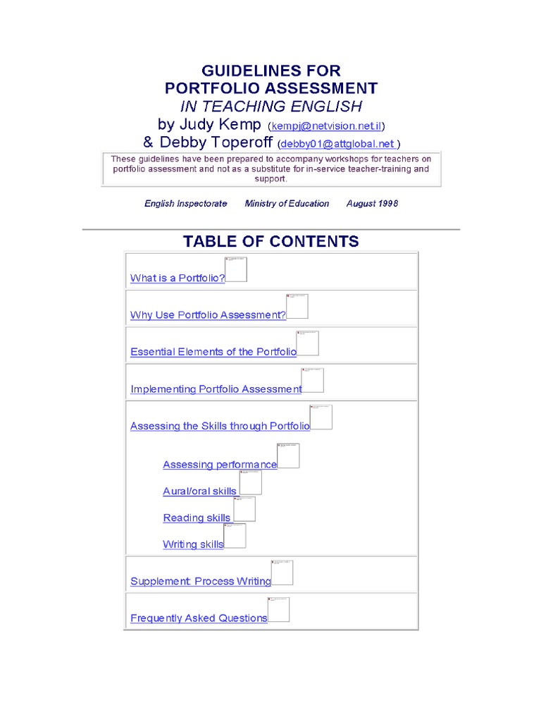 Guidelines For Using Portfolio Assessment | PDF