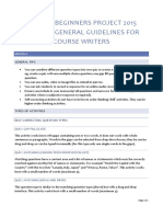 Korean Beginners Project 2015 Tips and General Guidelines For Course Writers
