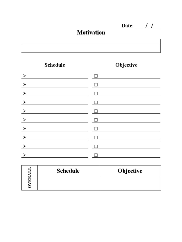 Planning & Motivation Template | PDF