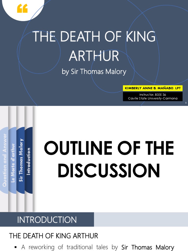The Death of King Arthur Overview PDF Lancelot Le Morte