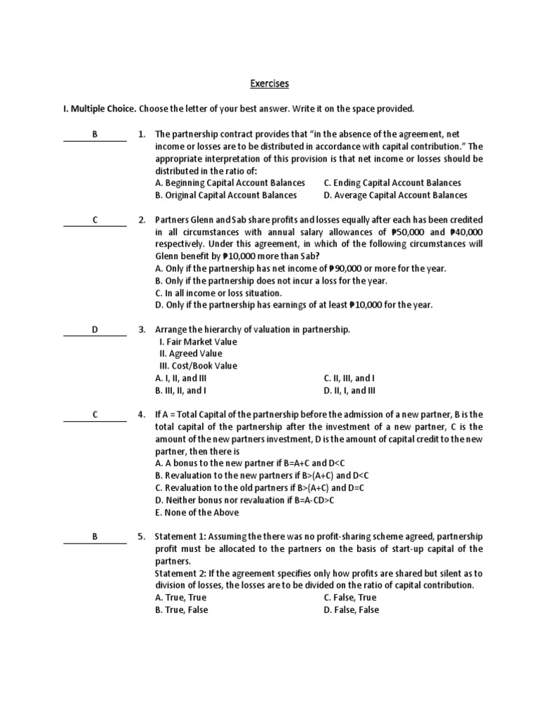 Week 6 Fundamentals Of Partnership Answers Pdf Partnership Corporations