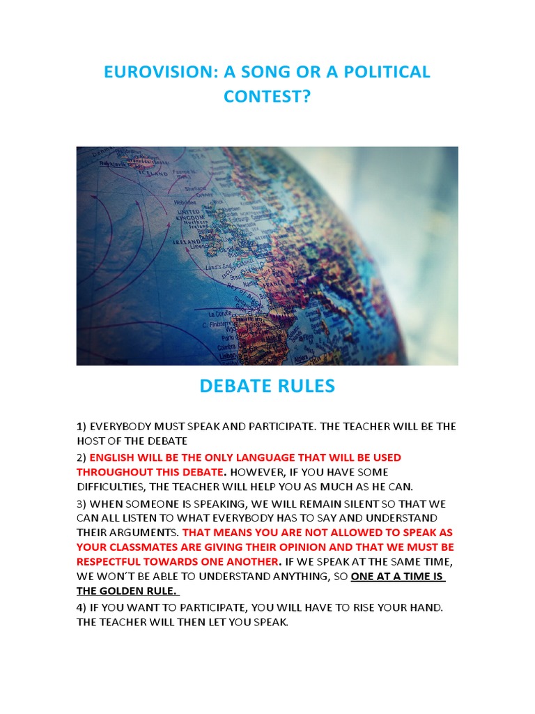 Eurovision: A Song or A Political Contest?: Debate Rules | PDF