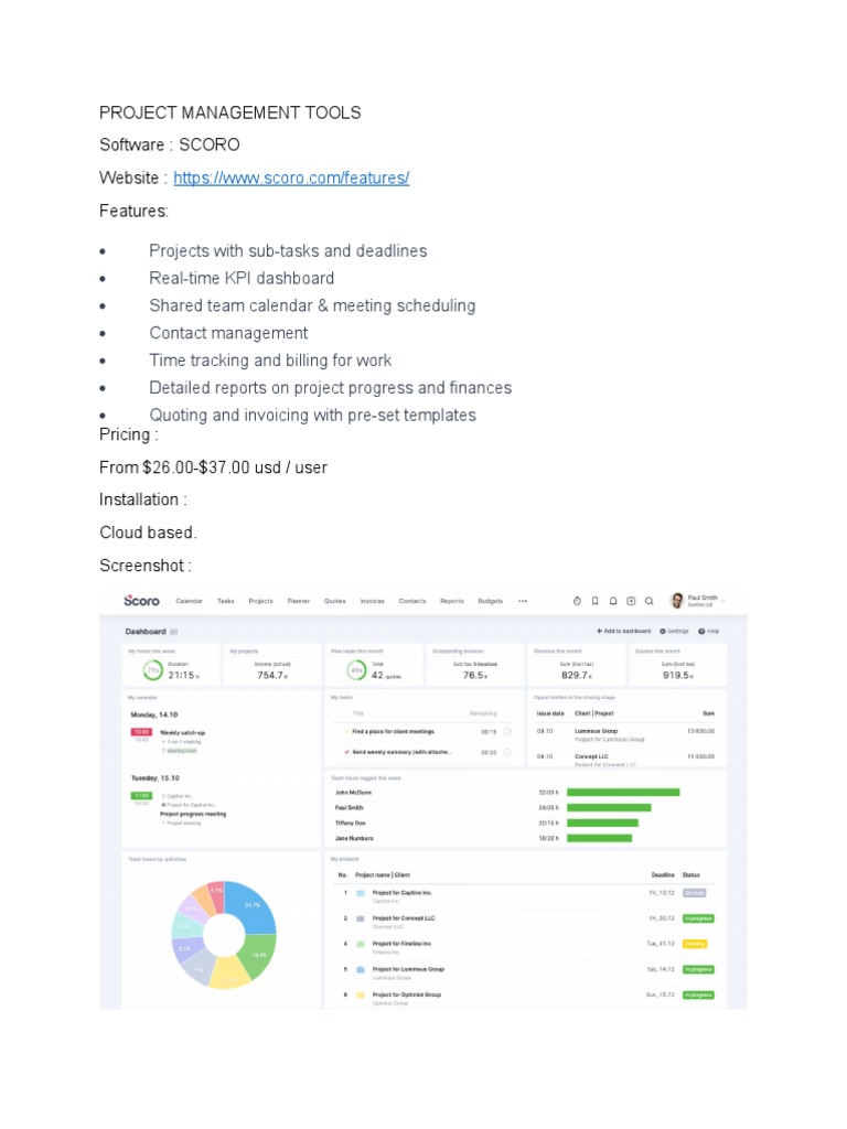 Project Management Tools PDF