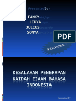 Kesalahan Penerapan Kaidah Ejaan Bahasa Indonesia