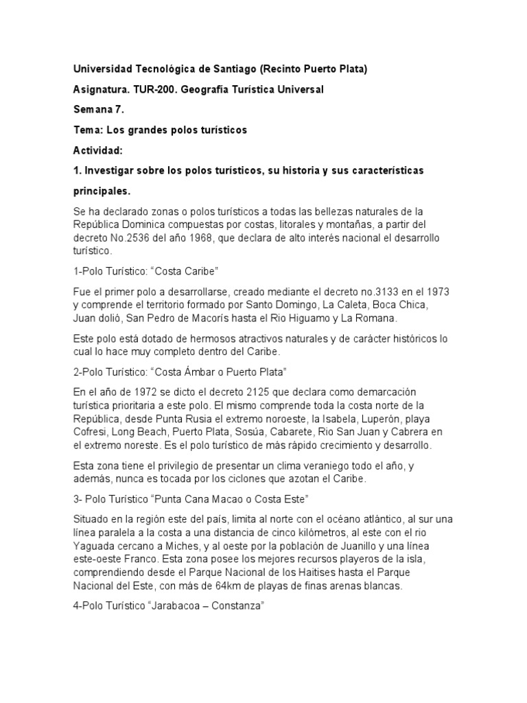 Polos Turisticos | PDF | Patrimonio de la Humanidad | Geografía Física