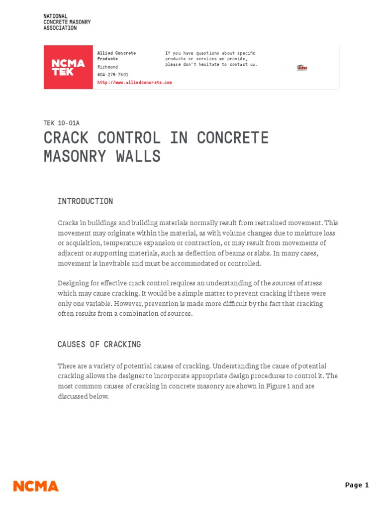 Concrete Masonry Crack Control Guide | PDF | Masonry | Brick