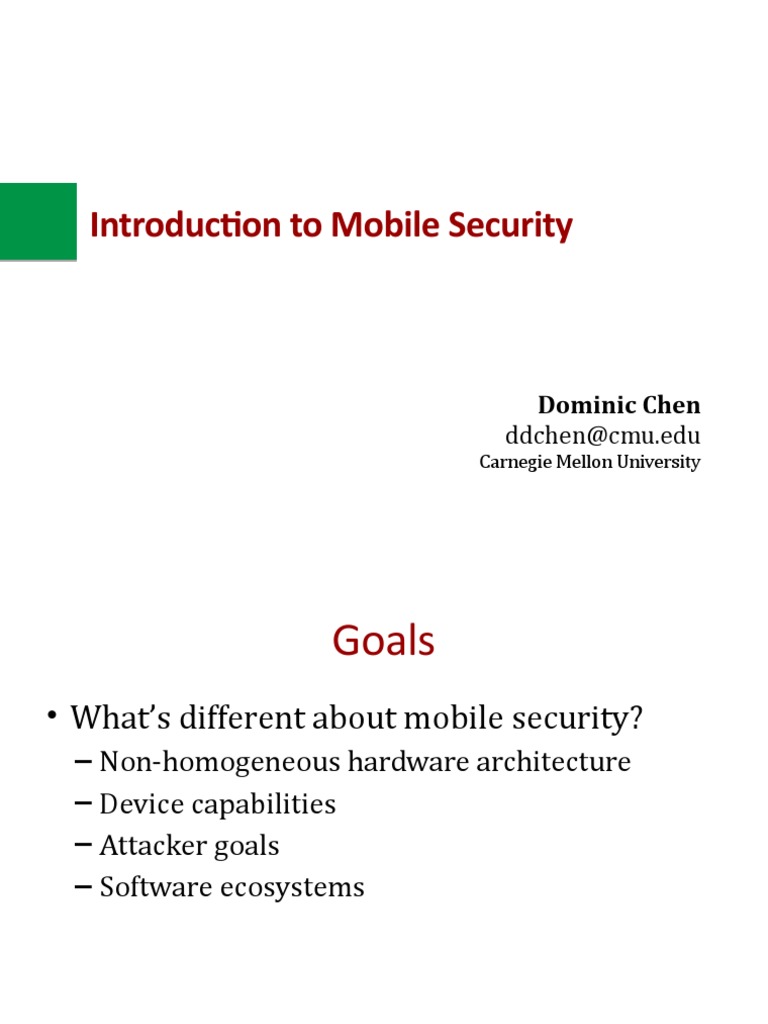 Mobile Security Overview and Challenges | PDF | Android (Operating ...