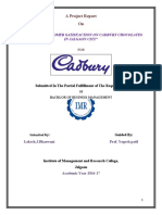 A Project Report On: "A Study of Customer Satisfaction On Cadbury Chocolates in Jalgaon City"