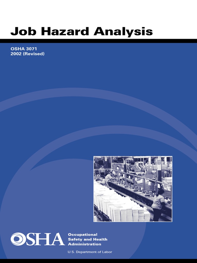 Job Hazard Analysis OSHA 3071 2002 (Revised) PDF Occupational Safety And Health