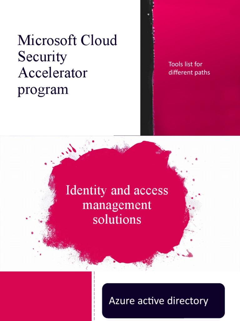 Microsoft Cloud Security Accelerator Program: Tools List For Different ...