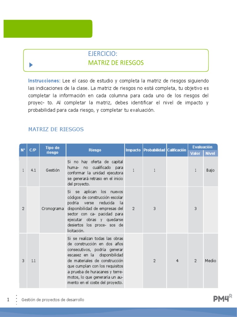 Matriz de Riesgos en Proyectos de Desarrollo | PDF | Economias | Business