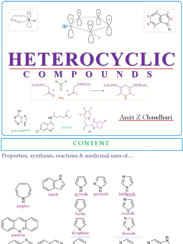 Class Notes Heterocyclic Chem | PDF | Pyridine | Chemical Reactions