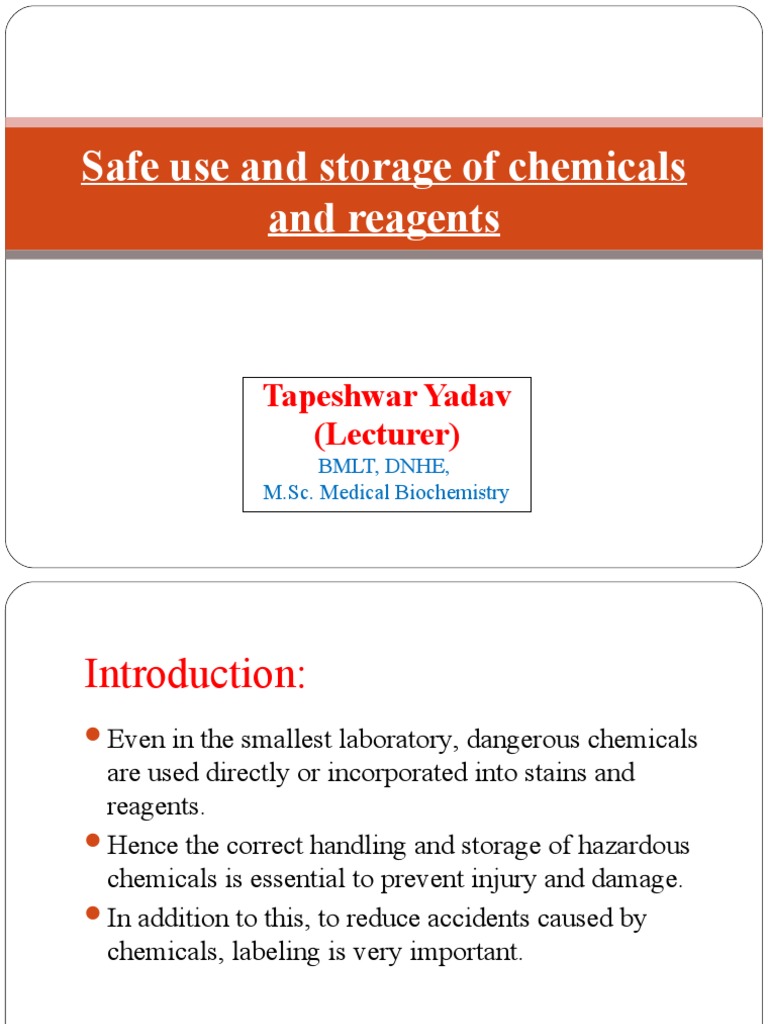 Safe Use and Storage of Chemicals and Reagents | PDF | Acetic Acid ...