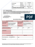 Thesis/Capstone Oral Defense Application Form: Ama Computer College