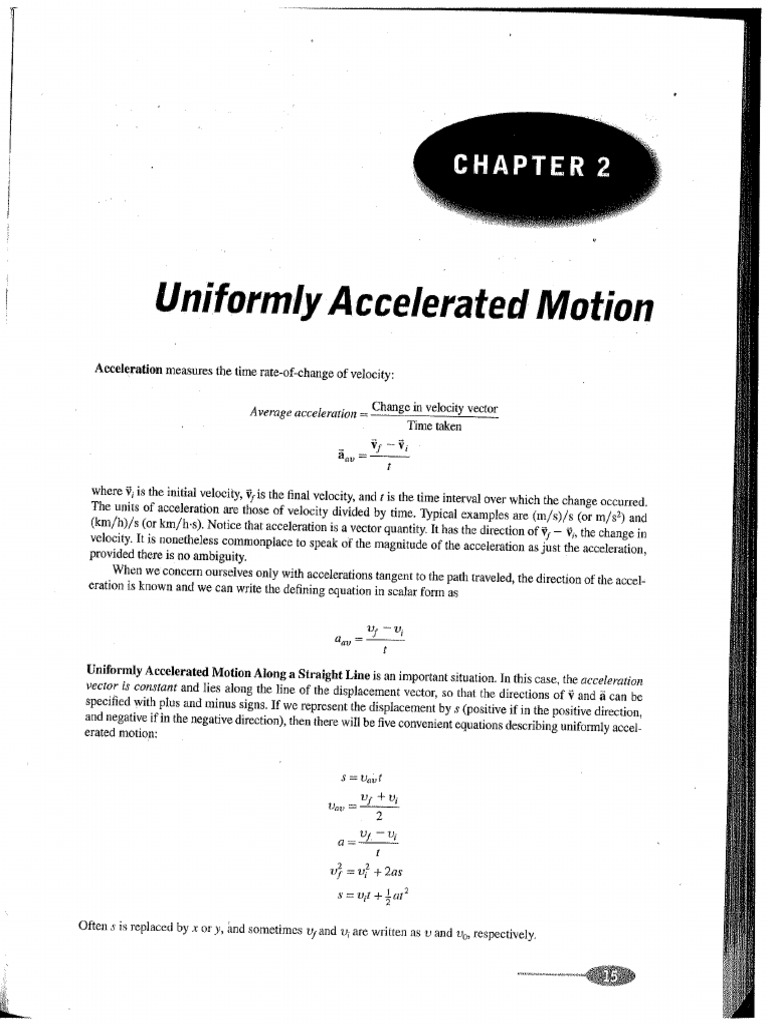 Uniformly Accelerated Motion | PDF