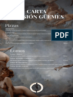 Carta Mansión Güemes: pizzas, lomos, ensaladas y más