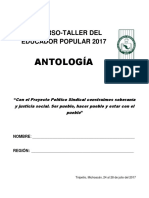 Antología. XIV Curso-Taller Estatal Del Educador Popular. 2017
