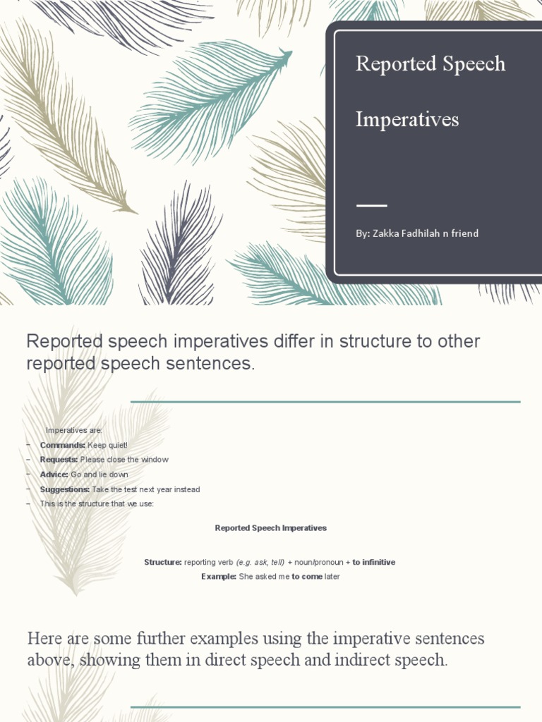 Reported Speech: Imperatives Explained | PDF