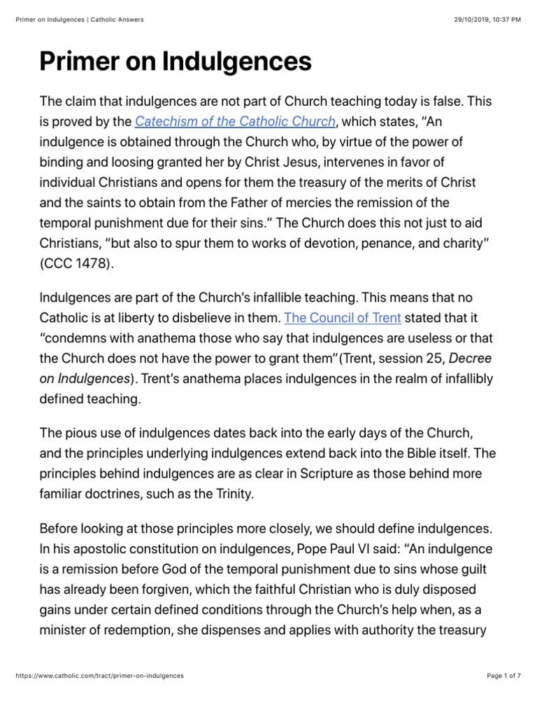 Understanding Indulgences in Catholicism | PDF | Indulgence | Catholic ...