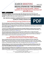 REGULATIONS BY THE BARREL: Despite His Version of "Reality," Obama's Regulations Are Standing Between Americans and Affordable Energy