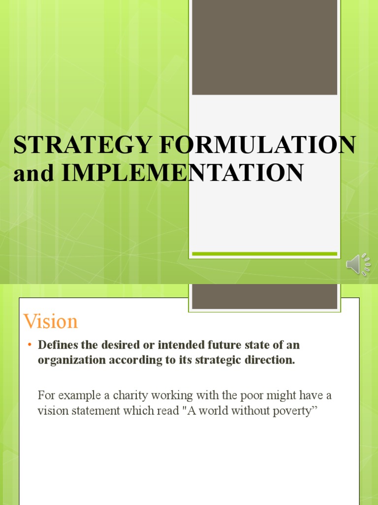 Strategy Formulation and Implementation Guide | PDF | Strategic ...