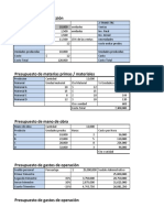 Presupuestos para La Empresa LPQ Maderas de Colombia