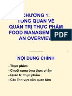 Quản trị thực phẩm -Chapter 1 Food Management-An Overview Dhdd15 2021 E-learning IUH