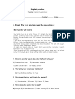 English family practice text and questions