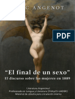Angenot, Marc - El Final de Un Sexo. El Discurso Sobre Las Mujeres en 1889
