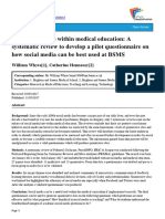 Social Media Use Within Medical Education: A Systematic Review To Develop A Pilot Questionnaire On How Social Media Can Be Best Used at BSMS