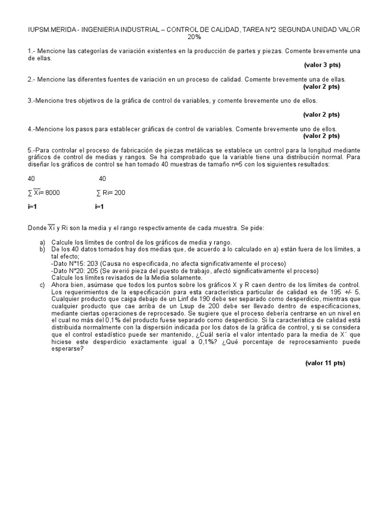 Control de Calidad en Ingeniería Industrial | PDF | Science | Ciencia ...