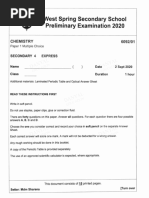 O LVL Chemistry West Spring Sec Prelim 2020i