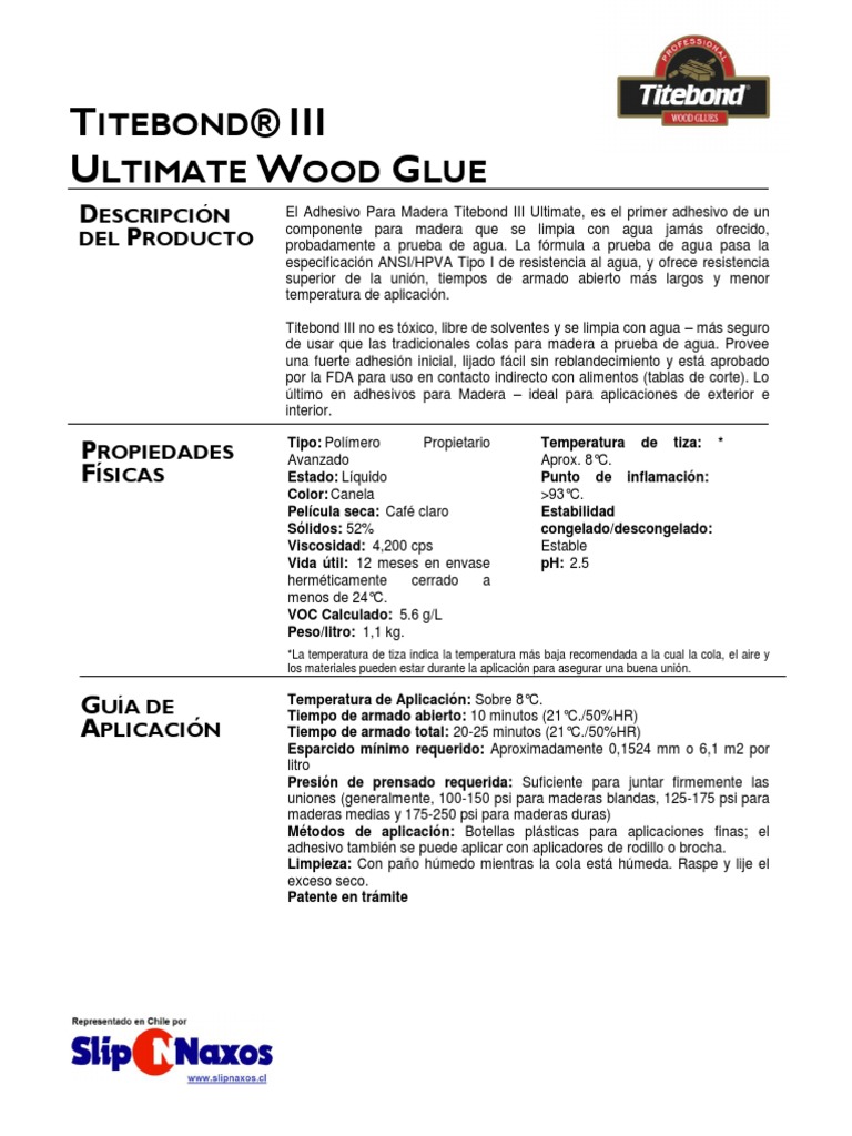 Titebond III Ultimate NEW | PDF | Madera | Agua