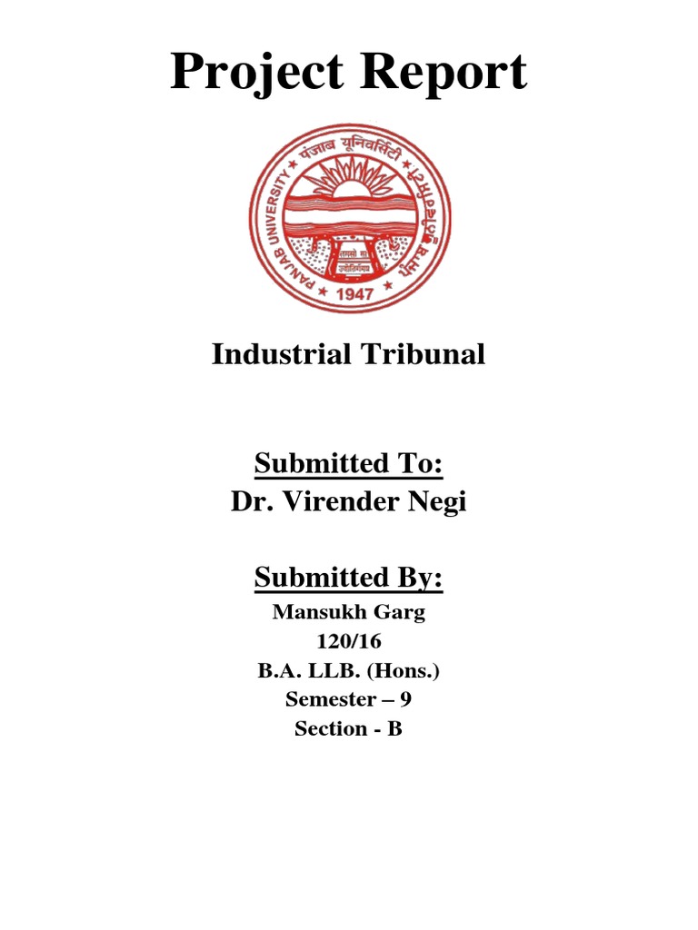 Project Report Industrial Tribunal PDF Tribunal Labour Law