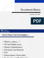 Investment Basics: Monday, July 27, 2009