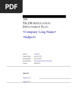 TA130 Application Deployment Plan