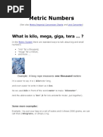 Metric Numbers: What Is Kilo, Mega, Giga, Tera ... ?