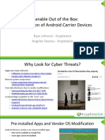 DEFCON 26 Johnson and Stavrou Vulnerable Out of The Box An Eval of Android Carrier Devices